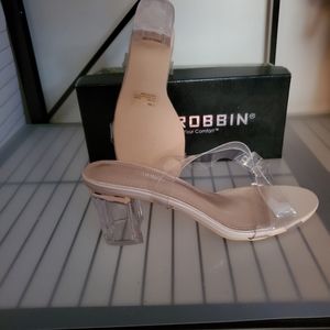 Clear strapped Nude shoes